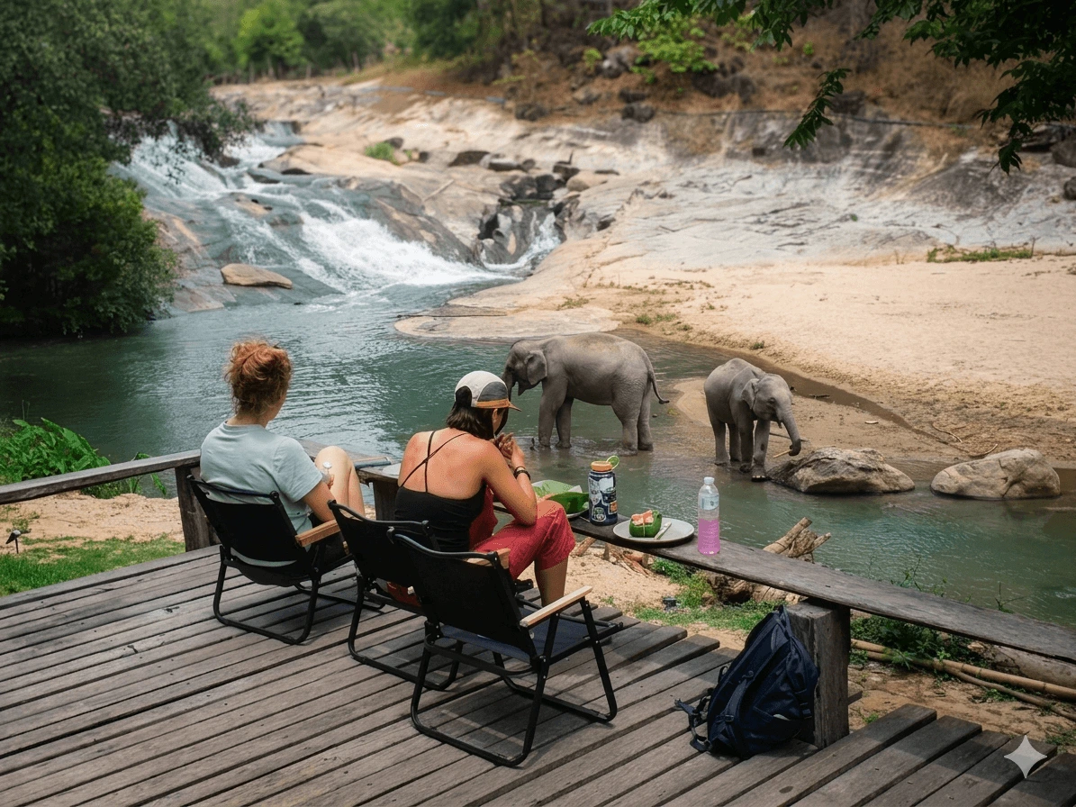 peaceful eco-stay at Le Cher Elephant Home ethical sanctuary Chiang Mai