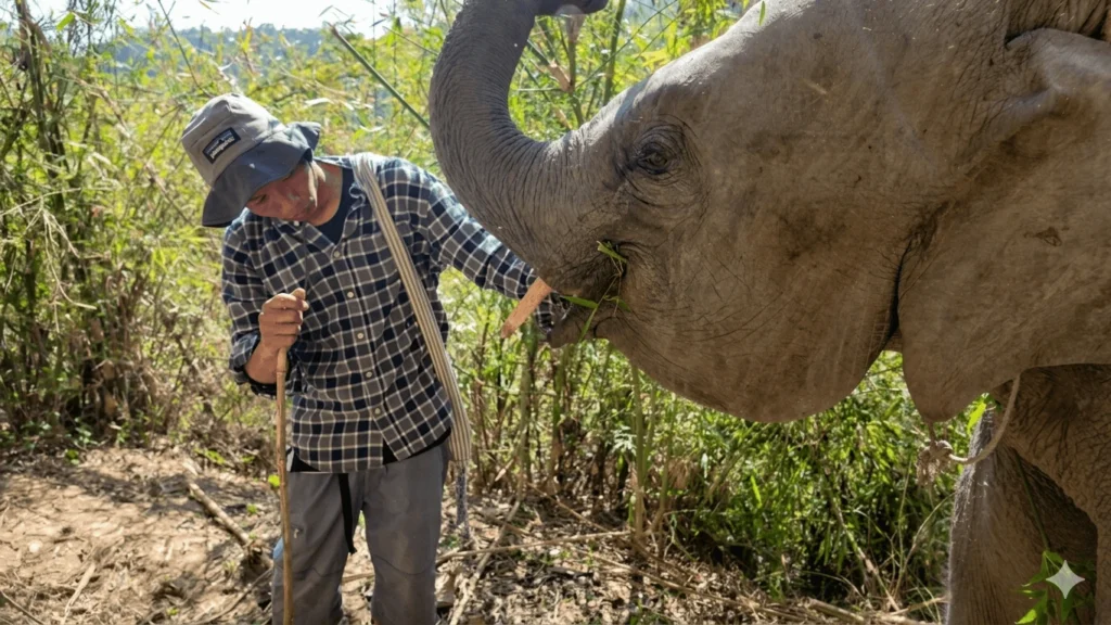 Jack at elephant sanctuary Chiang Mai
